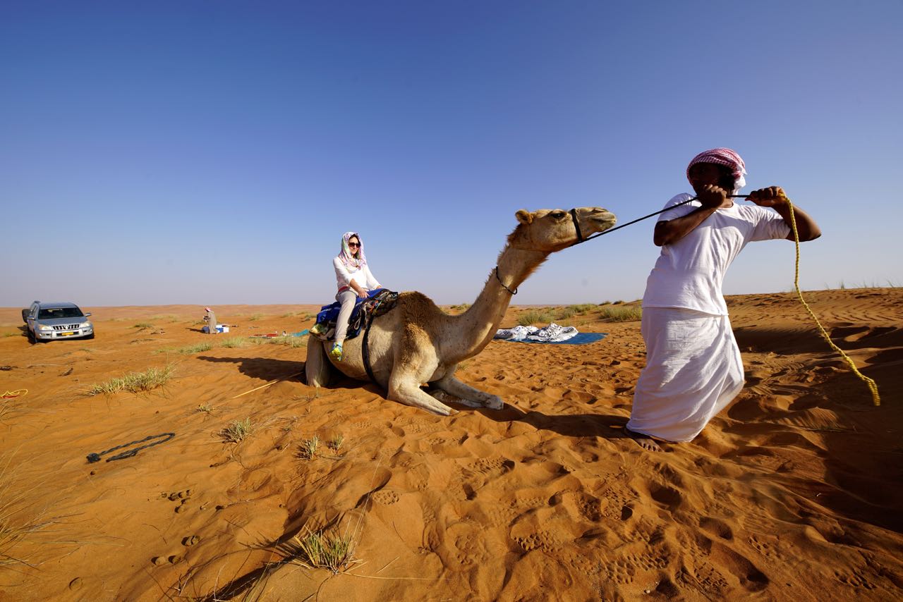Dromedar reiten in Oman